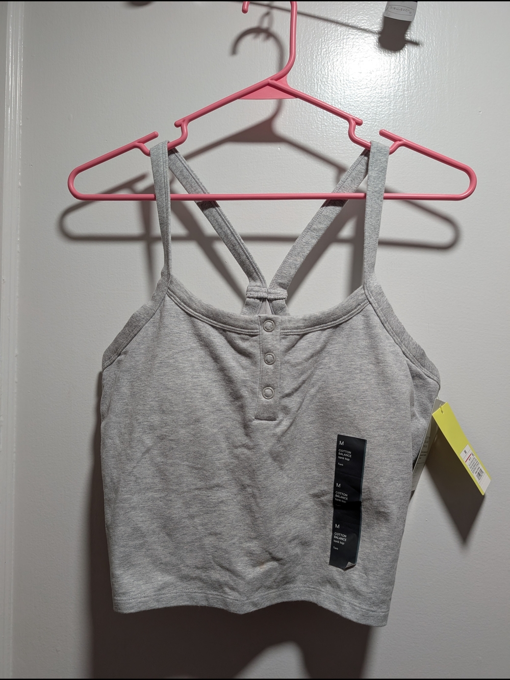 all in motion Light Gray Henley Cropped Cami